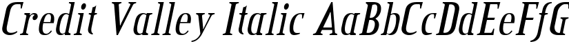Credit Valley Italic font