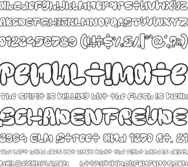 Gloomist Outline font preview