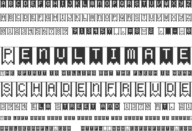 Birthday Pixel Boy Banner font preview