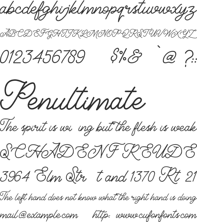 Classical font preview