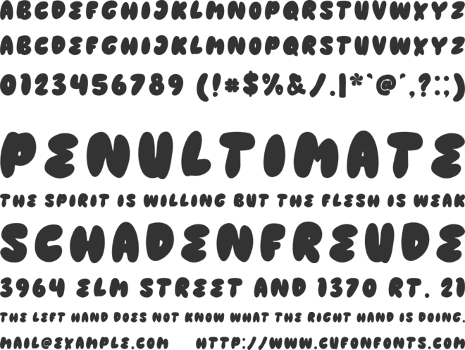 Blubero font preview