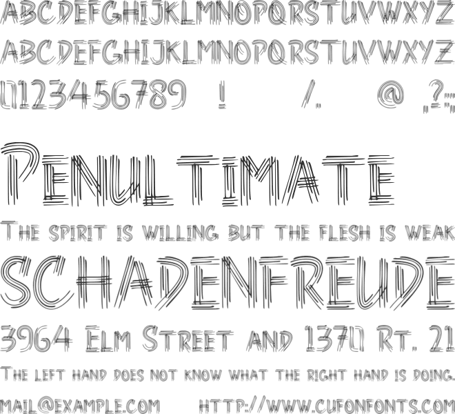 Zelvane font preview