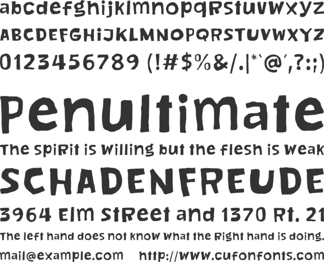 Rugmelt font preview