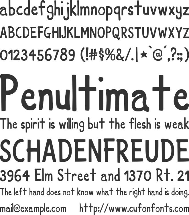 Eeny Meeny Miney Moe font preview