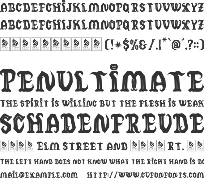 Hollowick font preview