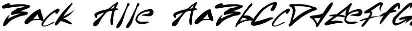 Back Alle font download