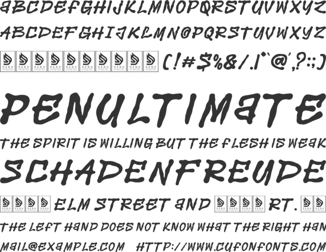 Derelict font preview