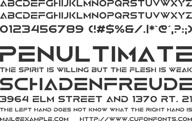 Dimensional font preview