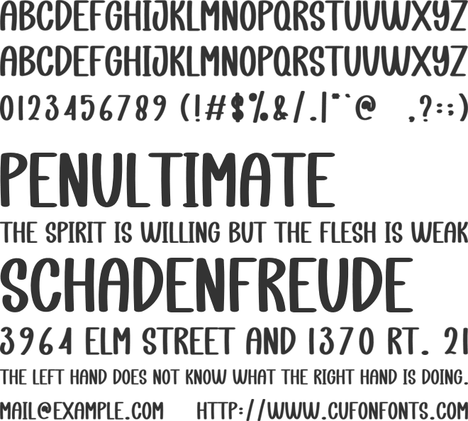 Sunnyday font preview