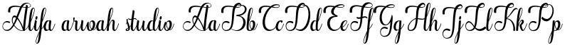 Alifa arwah studio font