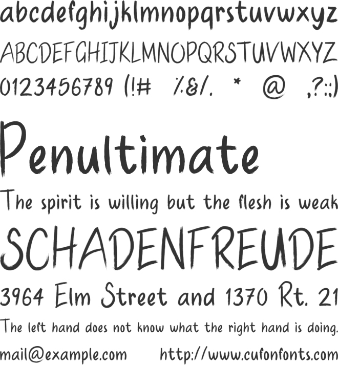Handmade Brushes Casual Paint font preview