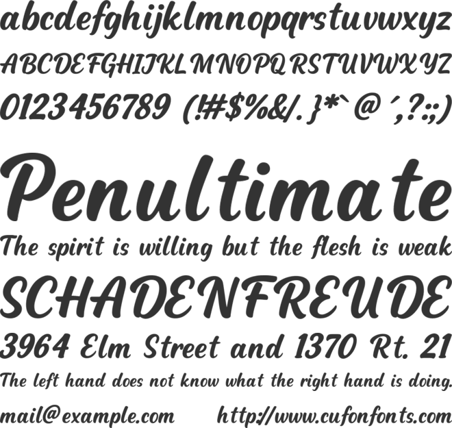 Mirevalyn Personal Use Only font preview