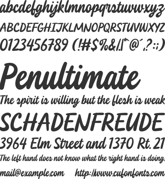 Jamoa Script font preview