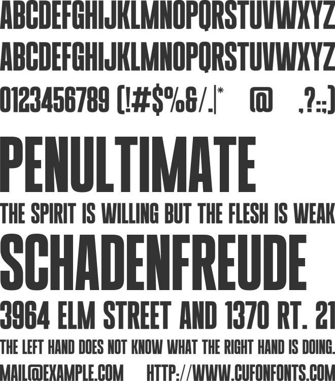Fringe font preview