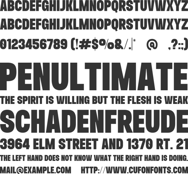 Thrust font preview