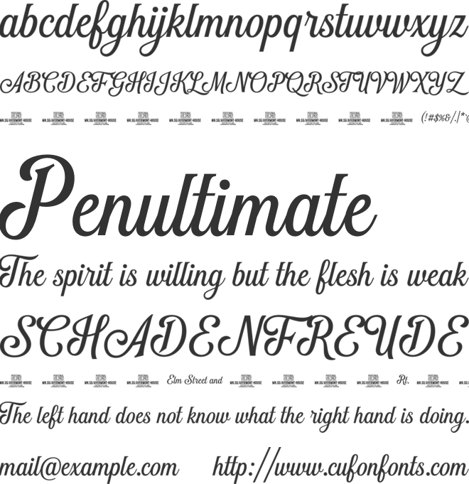 Avermont House PERSONAL USE font preview