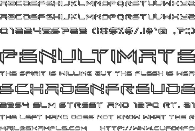 Next In Folded Line font preview