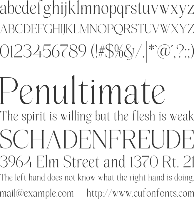 Del Rose font preview