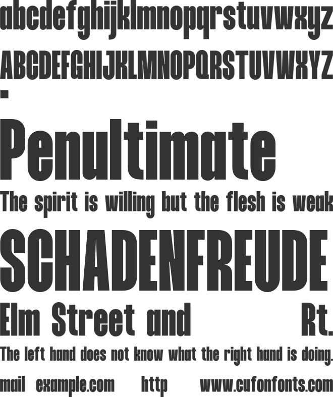 EHZELNOT font preview