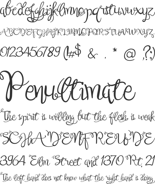 Quick Junior Flowy Feminine font preview