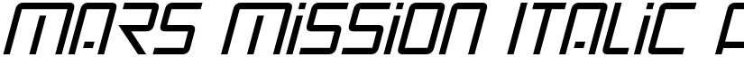 Mars Mission Italic font