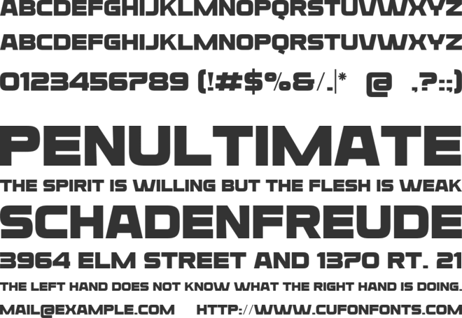 Rayone font preview