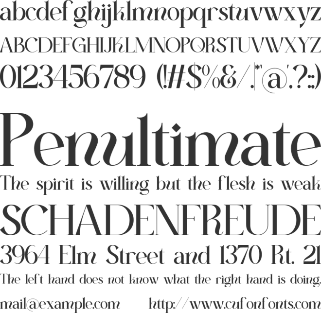 Angida font preview