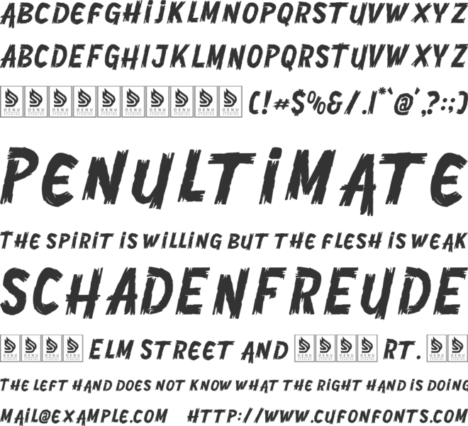 Madness Scratch font preview