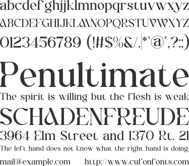 Anlira font preview