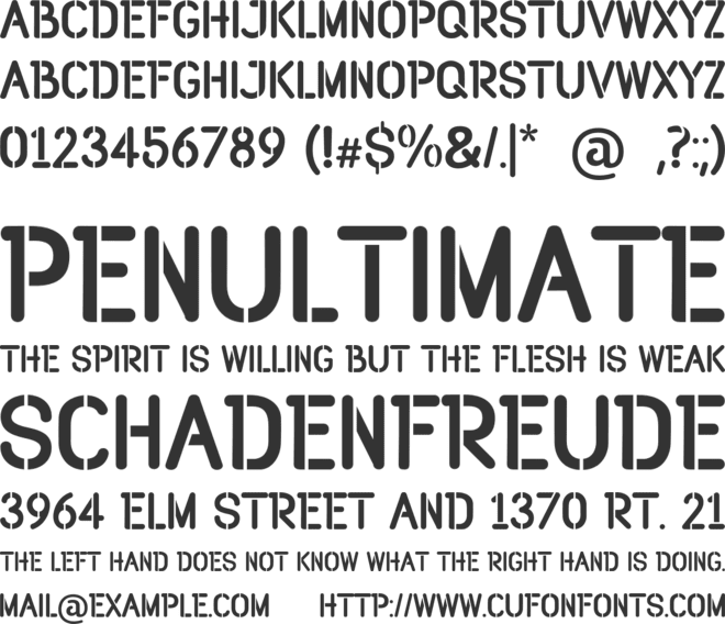 Loccomotive Stencil Military Block font preview