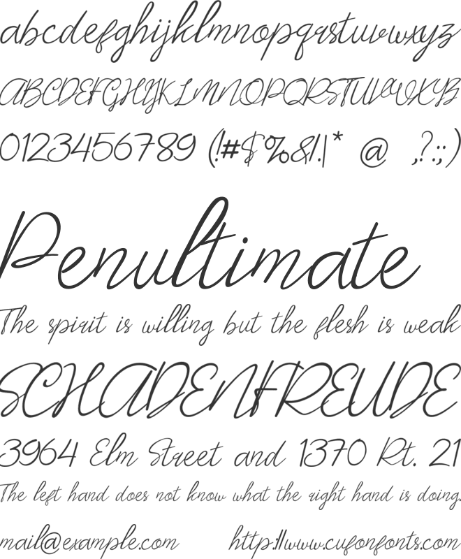 King Helena Elegant Flowing font preview