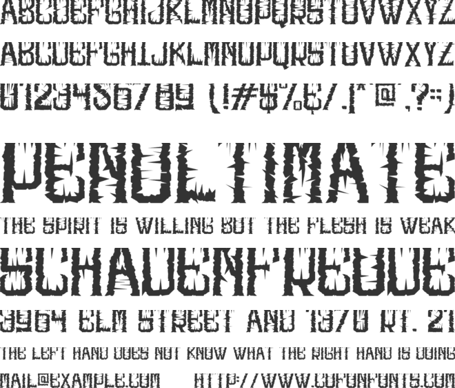 Scarven font preview