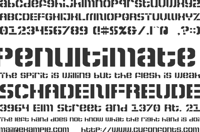 Zoia Stencil font preview
