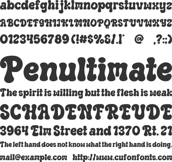 Night Bubble font preview
