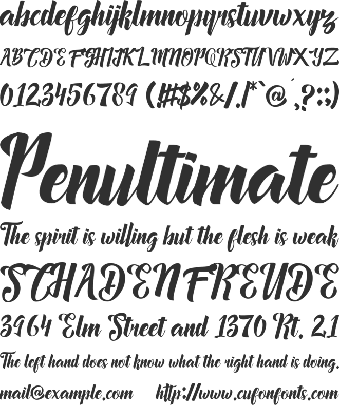 Megalia font preview