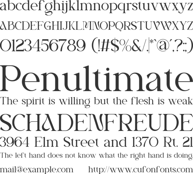 Brilega Fadone font preview