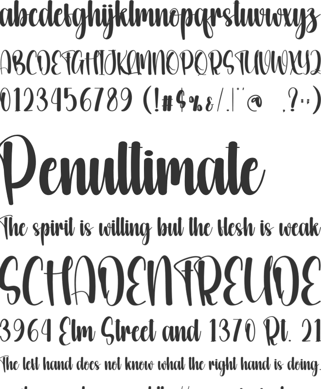 Grandma font preview