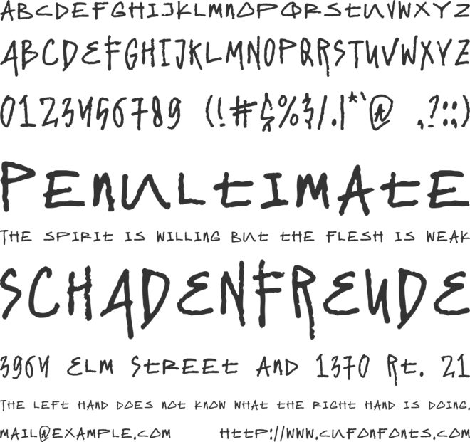 Point of View font preview