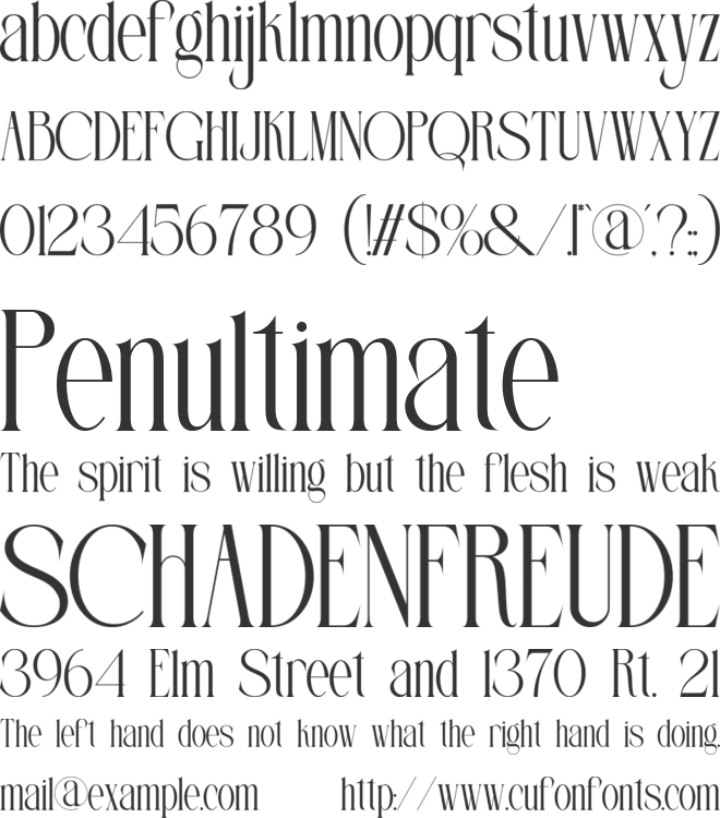 Filion font preview