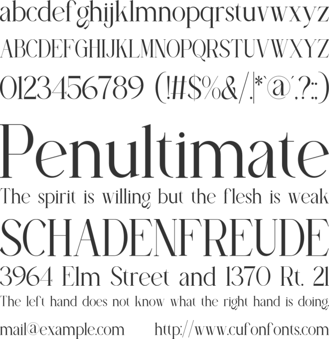 Lianthe font preview