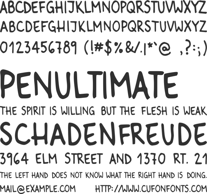 Stop Yelling font preview