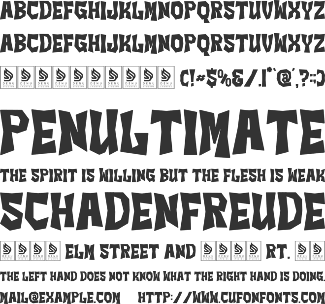 Please Scared font preview