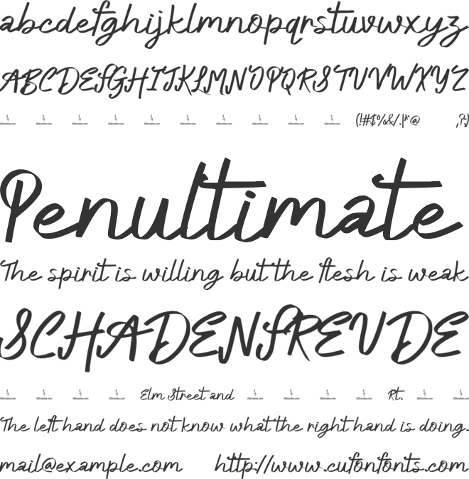 Glory Bird font preview
