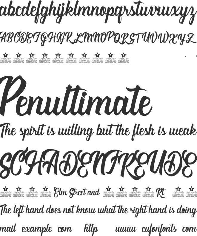 Romantica Personal Use font preview