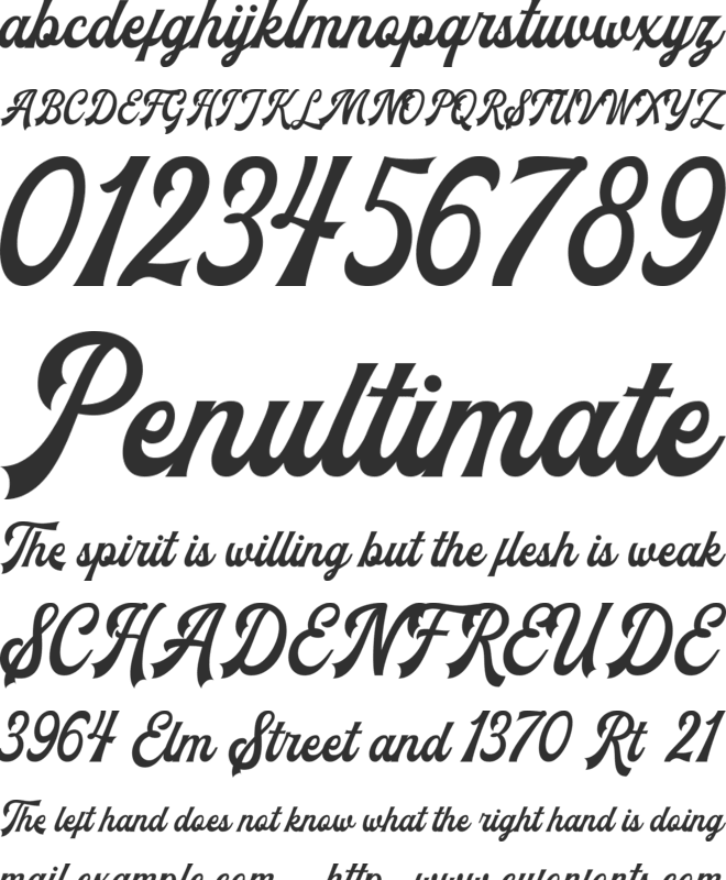 The Blendhes font preview