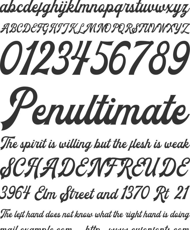 The Blendhes font preview