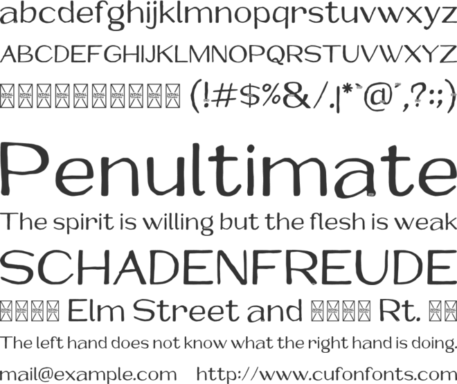 Hentyro font preview