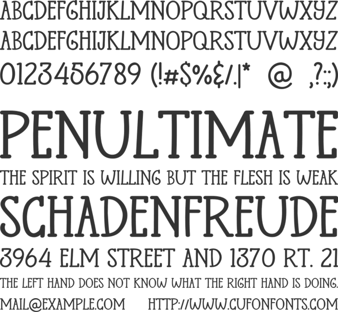 Palomas  Block font preview