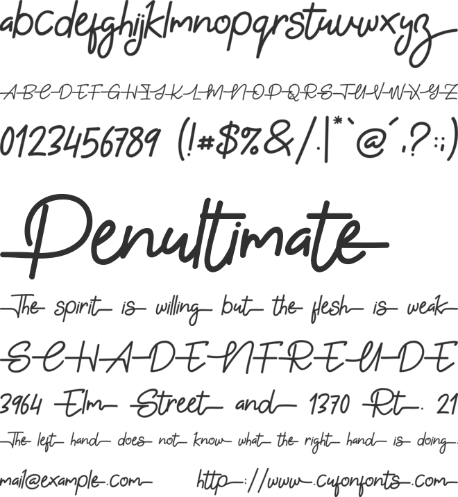 Gabuek Script font preview