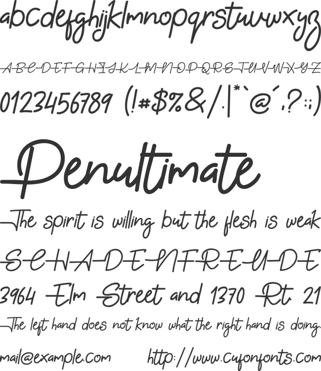 Gabuek Script font preview